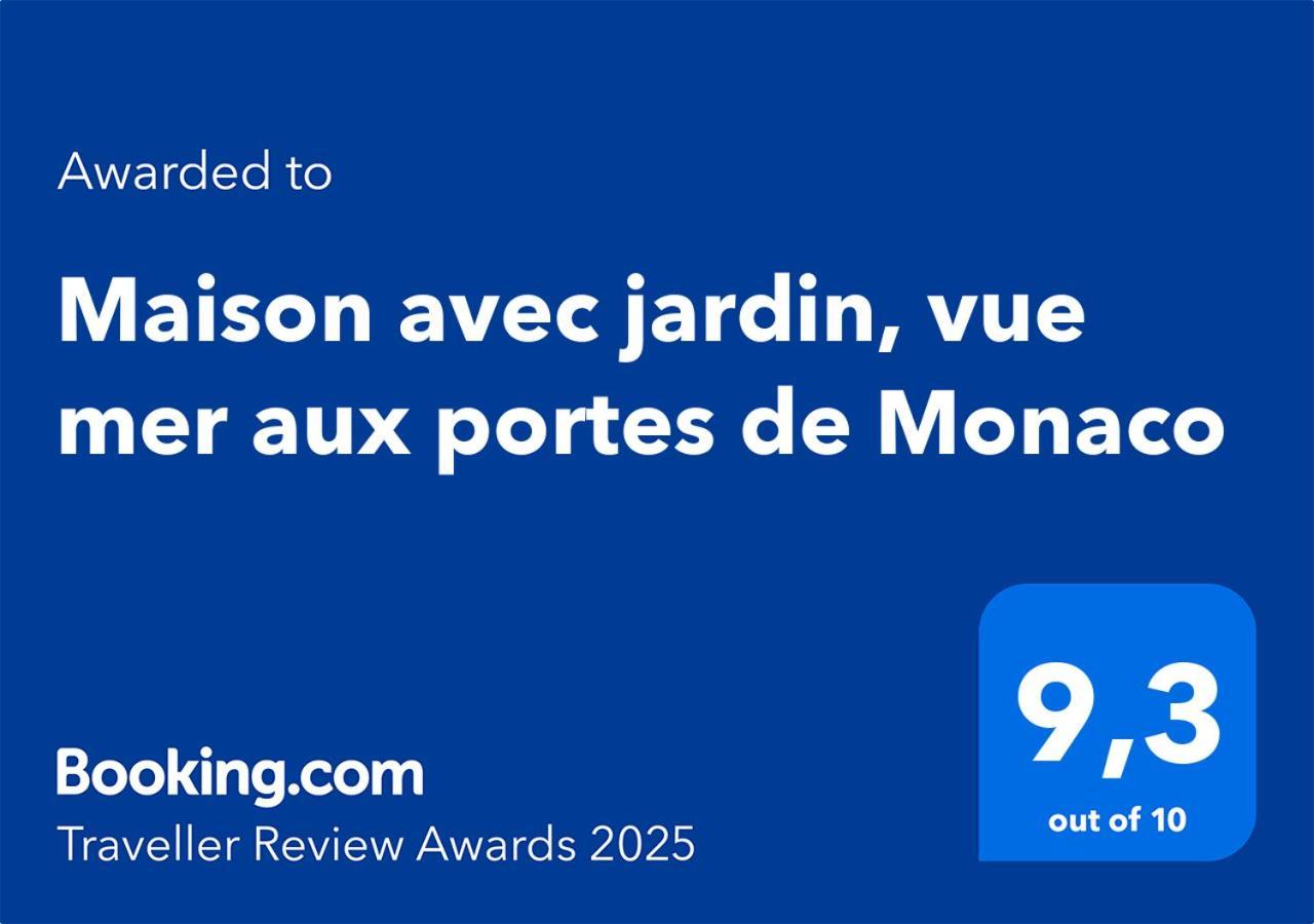 Maison Avec Jardin, Vue Mer Aux Portes De Monaco Beausoleil Exteriör bild